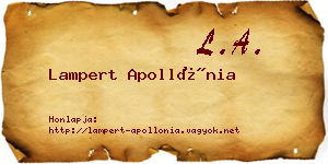 Lampert Apollónia névjegykártya